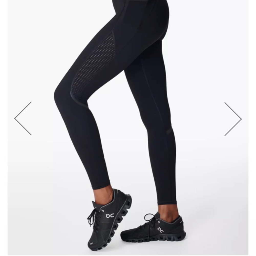 Sweaty Betty: Zero Gravity 7/8 Black Mesh Leggings